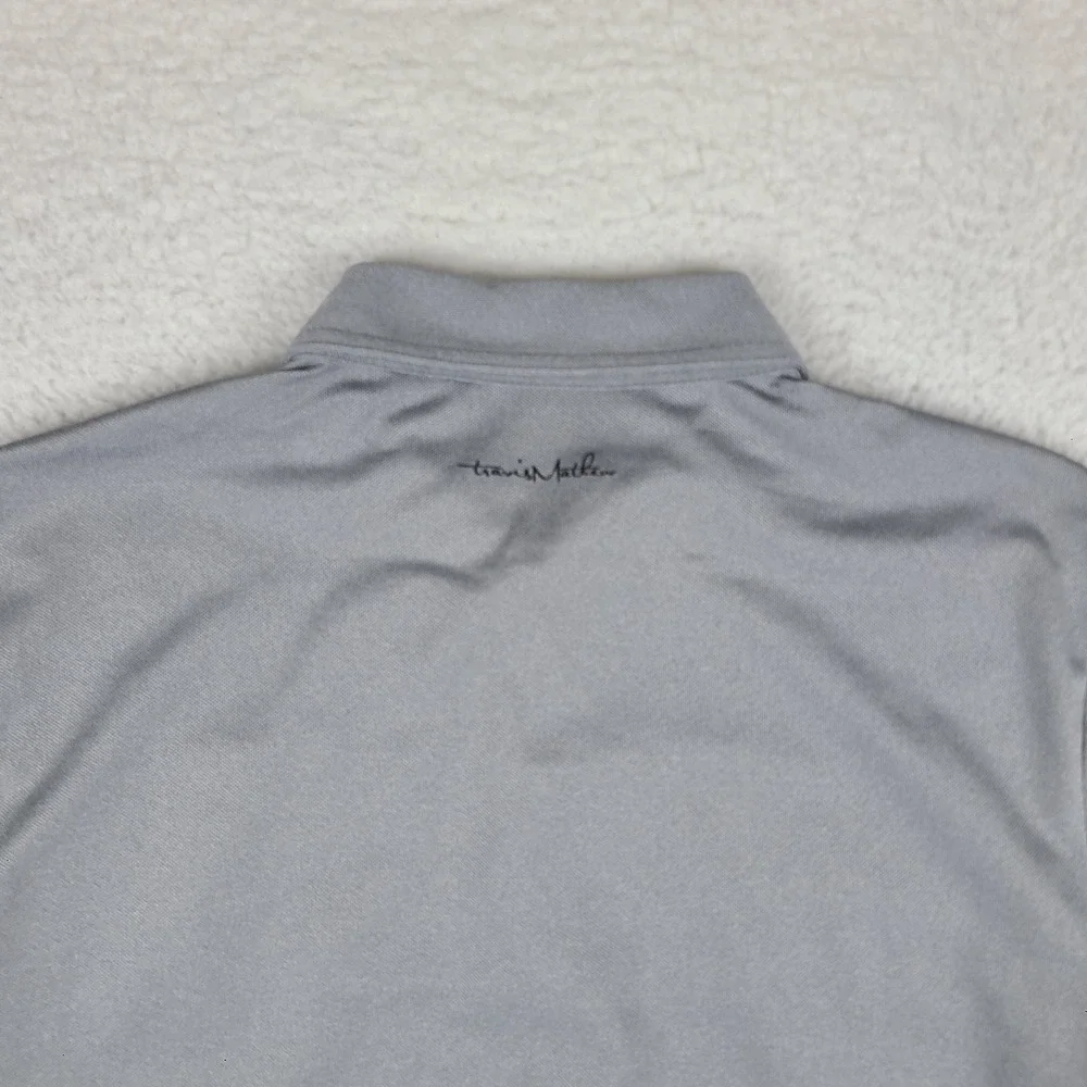 Travis Mathew Polo Shirt Mens Large Gray Performance Short Sleeve